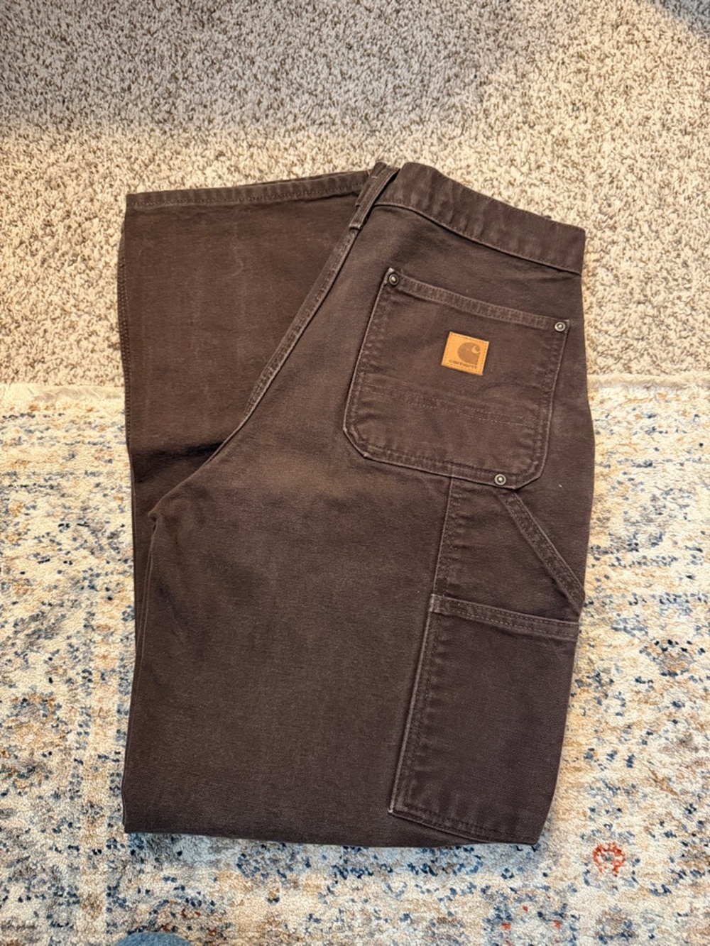 Carhartt Brown Cargo Work Pants with Utility Pockets